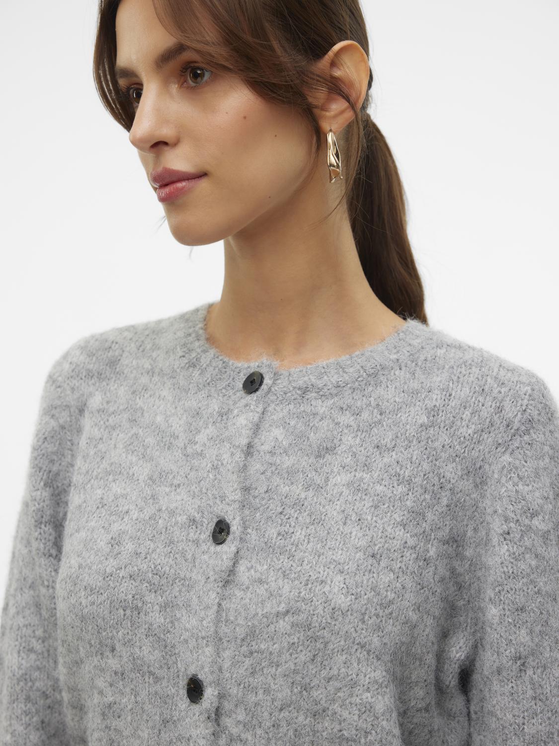 VMNOVAH Knit Cardigan - Medium Grey Melange - VERO MODA & VILA Bergvik